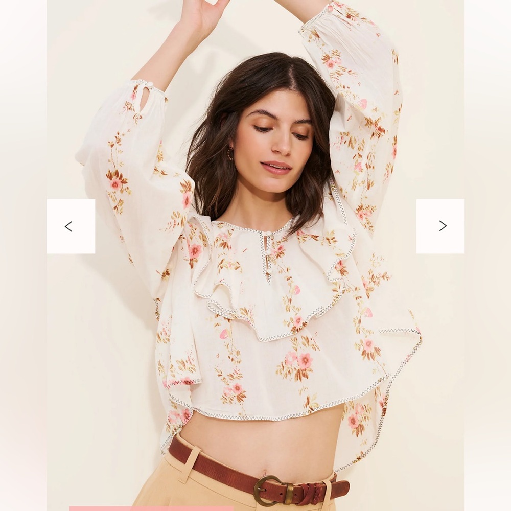 NWT Free People Camilla Printed Blouse - Picture 2 of 9